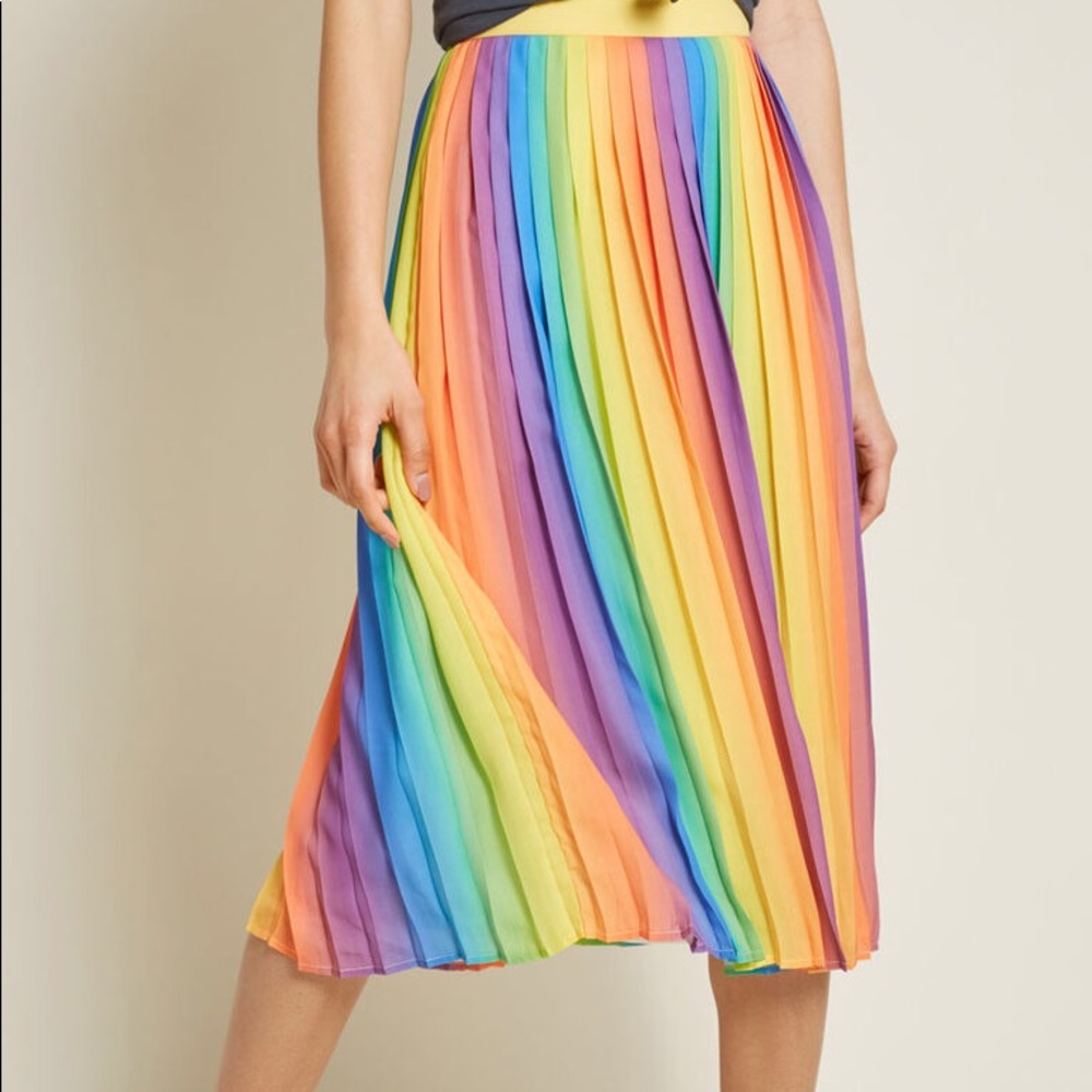 ModCloth rainbow pleated skirt